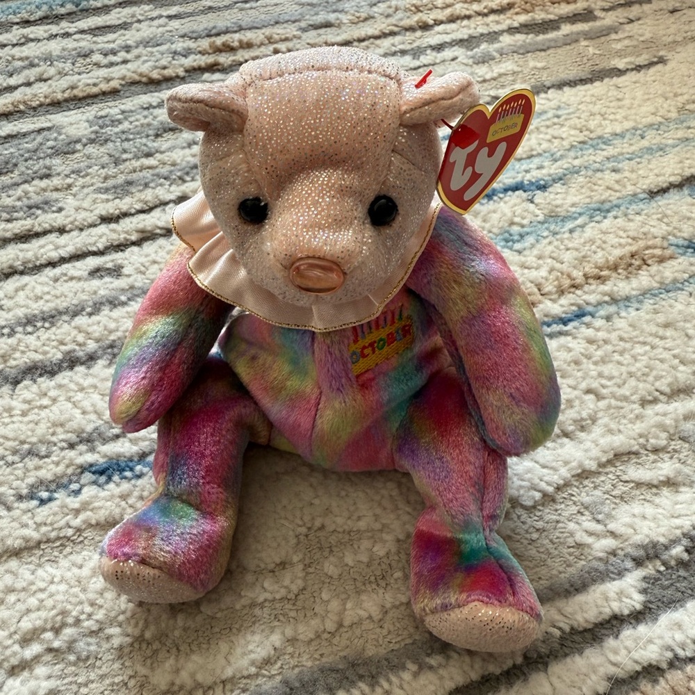 Ty Beanie Babies OCTOBER Birthday Bear 2001